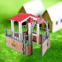 Realistic Horse Stable Model Farm Animal Fence Playset Horse Stall for Microlandscape DIY Scene Layout Decoration Ornament