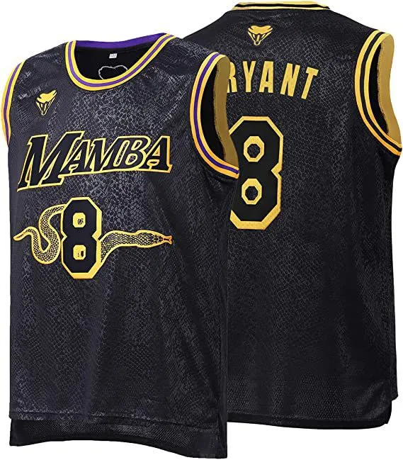 Kobe Bryant Stitched Jersey Men's Pro Basketball Jersey Black Mamba Edition  