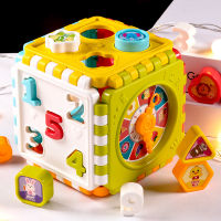 Kid Toys1-3years old Six-Sided Drum building blocks toy Early Education Stacking Animal Numbers Blocks boys girls shape matching