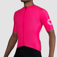 HOT★Black Sheep เซ็กซี่สีชมพูเสื้อแขนสั้นผู้ชาย2023ทีม Ropa Ciclismo Pro MTB จักรยานขี่จักรยานสวม