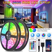 Bluetooth 1m/2m/3m/4m/5m USB TV Led Strip Lights RGB Tape Fexible Ribbon SMD2835 60leds/m with 24Key Remote Controller Computer TV Background Decoration Lighting Fairy Lights