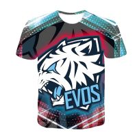 2023 newใหม่ เสื้อยืดแขนสั้น พิมพ์ลาย E-sports 3d EVOS เหมาะกับฤดูร้อน ไซซ์ XS-6XL