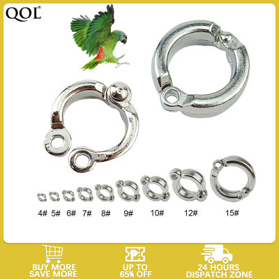 4mm-15mm Parrot Alloy Leg Ring Bird Leash Ring for Cockatiel Lovebird Pet Bird Outdoor Flying Training Foot Ring