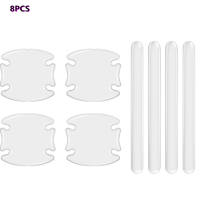 8ชิ้น5D ใสที่จับประตูรถชาม5D สติ๊กเกอร์ป้องกันรอยขีดข่วนป้องกันการขีดข่วนตัด Chevrolet โลโก้สำหรับ Volkswagen VW Nissan Proton Mazda Lexus Kia Ford Audi Bmw