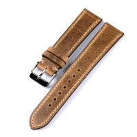 Handmade First Layer Cowhide Leather Watchband 18 19 20 21 22MM Light Brown Leather celet, Vintage Soft Men S