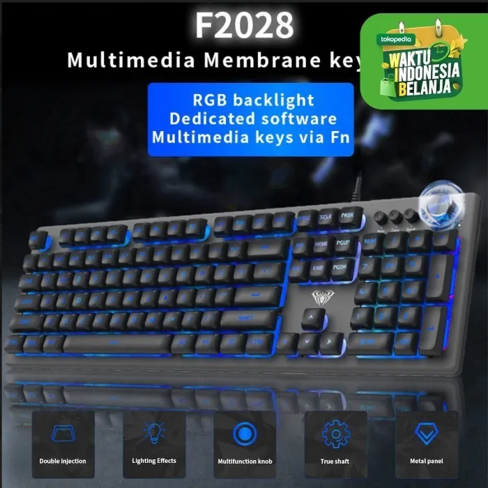 Keyboard Gaming Multimedia Membrane Aula F2028 Rgb Macro Software