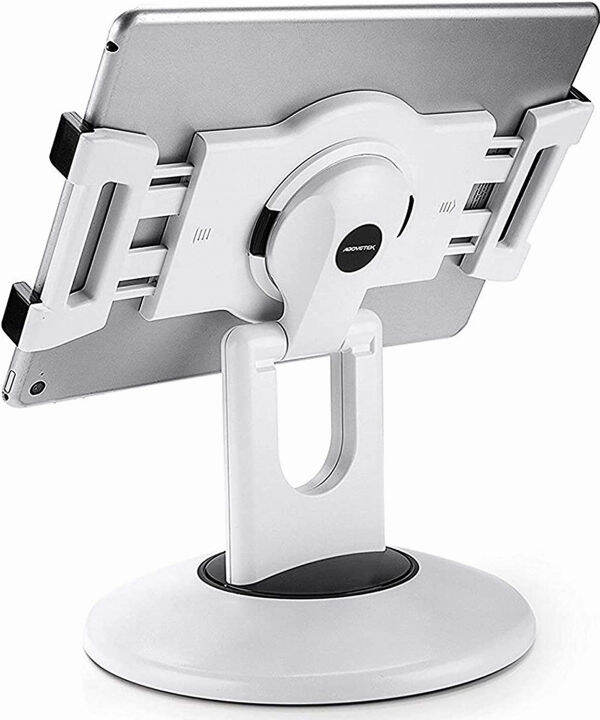 abovetek-retail-kiosk-ipad-stand-360-rotating-commercial-tablet-stand-6-13-5-ipad-mini-pro-business-tablet-holder-swivel-design-for-store-pos-office-showcase-reception-kitchen-desktop-white