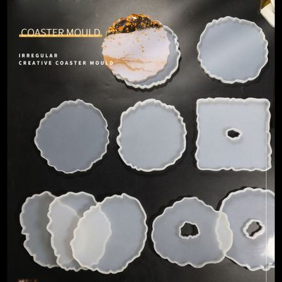 11Pcs Irregular Round Wave Shape Silicone Geode Coaster Resin Molds for DIY Making Resin Coaster Molds Art Craft Tools