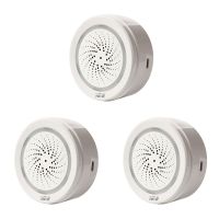 3X Temperature Humidity Alarm Sensor Wifi Siren Tuya Smart Life App Work with for ECHO Alexa Google Home IFTTT