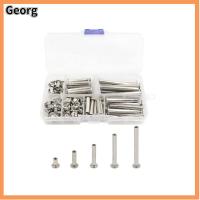 GEORG 100PCS โลหะสำหรับตกแต่ง Book SCREWS M5 x 10/20/30/40/50มม. สกรูยึดหัว สมุดเก็บภาพ ยึดถังและสกรูชุดสารพัน