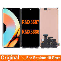 AMOLED ของแท้สำหรับ Realme 10 Pro Plus RMX3687 RMX3686ชิ้นส่วนจอสัมผัสแอลซีดีของเครื่องแปลงดิจิทัล