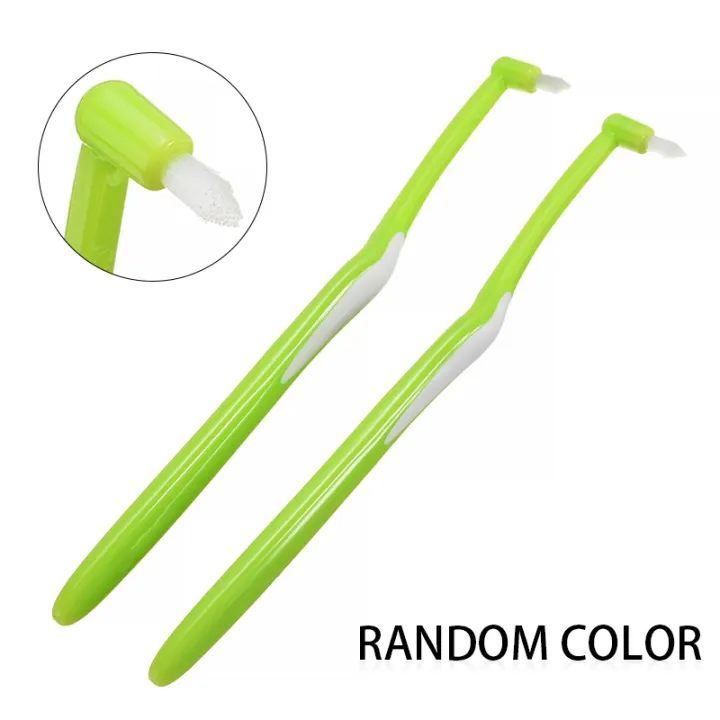 2pcs Dental Floss Teeth Interdental Brush Tufted End Small Head Soft