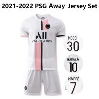 shot goods Messi 30 PSG 2021-2022 Paris Saint Germain Away Jersey Set Mens Football Jersey Shorts Kit Neymar Mbapp