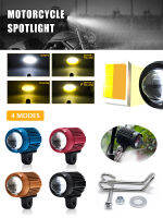 ไฟหน้ารถจักรยานยนต์ LED 9-80V ไฟสปอร์ตไลท์เสริมสีเหลืองและสีขาวกระจกมองหลังติด IP67กันน้ำสำหรับรถจักรยานยนต์เอทีวี4x4