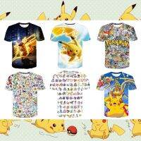 Boy And Girl 3D Summer Pokemon Fashion Cartoon T-Shirts Hip Hop Streetwear Casual Short Sleeve Boy Girl 3DPrinted T-Shirt 4T-14T