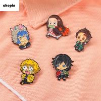 CHEPIN เข็มกลัดคอเสื้อ ตัวละครคลาสสิก ใบมีดปีศาจ Kimetsu ไม่มี yaiba Zenitsu เครื่องประดับ เข็มกลัดตรา Kamado tanjirou Nezuko ขาเคลือบ อะนิเมะปีศาจฆ่า เข็มกลัด tanjirou เข็มกลัด