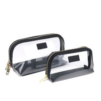 【cw】Custom Genuine Leather Travel Cosmetic Bag Set Waterproof Makeup Brush Storage Bag Portable Transparent PVC TPU Cosmetic Bag