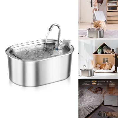 Cats Water Fountain Stainless 108Oz/3,2L Pet Water Fountain Dog Water Dispenser Cats Fountains for Drinking Bowl