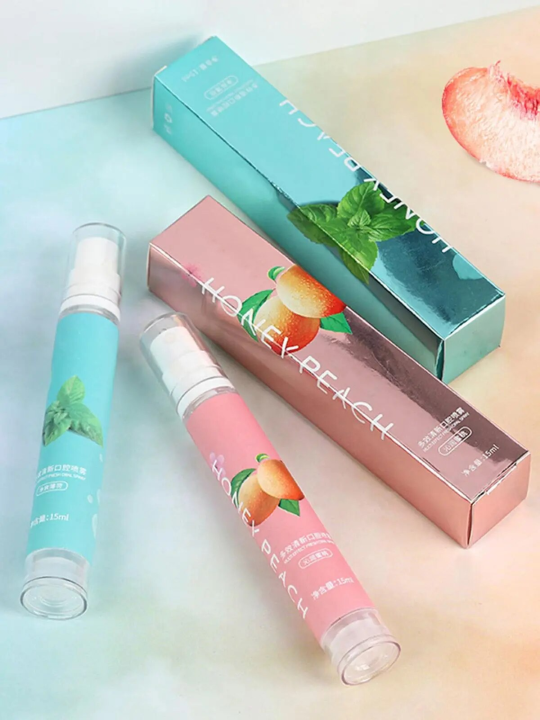 Mouth Spray Breath Freshener Peach Mint Breath Oral Freshener Portable