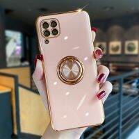 เคสซิลิโคนชุบแบบนิ่มสุดหรูสำหรับ Huawei P40 Pro P40Pro P 40ฝามีที่ถือวงแหวนแม่เหล็กโทรศัพท์