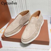 2021 Kid Suede Penny Loafers Women High Top Nude Casual Flat Shoes Woman Slip On Ladies driving lazy Winter Open Walk Shoes