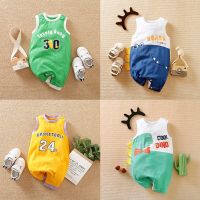 [COD] Baby summer sleeveless vest one-piece clothes newborn baby cartoon climbing new jersey