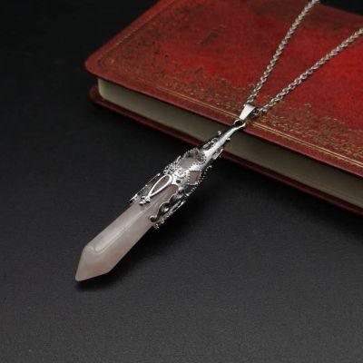 【cw】 Reiki Stone Chakra Pendant Necklace for Men Amulet Healing Hexagonal Pendulum Jewelry ！
