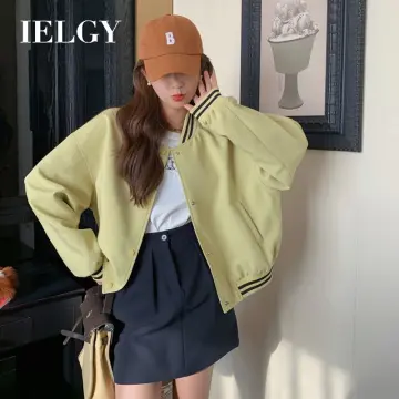 IELGY women's autumn and winter loose korean style fleece thick baseball  jacket