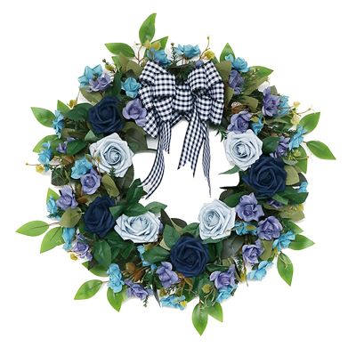 Artificial Rose Flower Wreath Spring Wreath for Front Door Wall Window Wedding Party Farmhouse Home Decoration