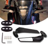 For Kawasaki ZX6R ZX10R Ninja 250 300 400 650 H2 H4 Modified Rearview Mirrors Wind Wing Adjustable Rotating Side Mirror