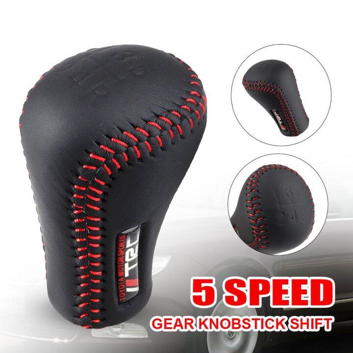 5 Speed Leather Gear Shift Knob Universal Gear Shift Lever For Toyota