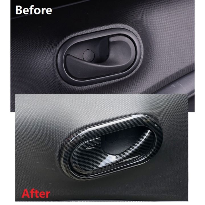 huawe-car-carbon-fiber-interior-door-handle-frame-decorative-for-benz-smart-453-fortwo-forfour-2015-2020-accessories