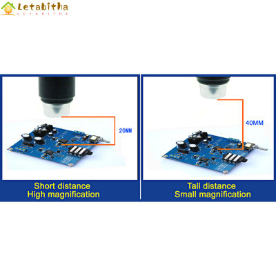 Letabitha 4.3 "มือถือกล้องจุลทรรศน์ดิจิตอลแอลซีดี Hd 3.6ล้านพิกเซล60x กล้องจุลทรรศน์ขยายมีถ้วยดูด