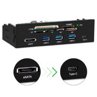 ♘™◈ Media Multi-Port PC Front Panel Internal USB 3.0 Multi-Function Internal Card Reader eSATA Type-C TF SD Card Reader Hub