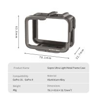 Metal Case for GoPro Hero 11 Black Camera Shell CNC Cage Protective Housing Frame for GoPro 11/10/9 Ultra-Light Metal Frame Case