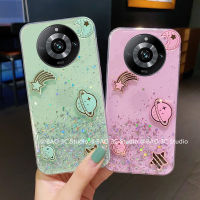 สุดฮอต เคส Phone Case Realme 11 Pro+ Realme11 Pro + Plus 5G ใหม่ เคส ด้านหลังเป็นซิลิโคนน่ารักโปร่งใสดาว เคสโทรศัพท์ มันวาวลายท้องฟ้าแฟนตาซีดาวเคราะห์ Cover 2023