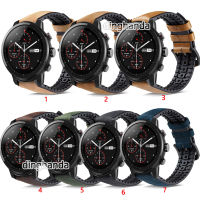 สายสายนาฬิกาซิลิโคนแบบหนังแท้22มม. สำหรับ Huami Amazfit PACE / Stratos 2 2S 3/ GTR2 GTR 2e/GTR 47Mm/GTR 3 /GTR3 Pro/gtr 4 /Amazfit Bip 5