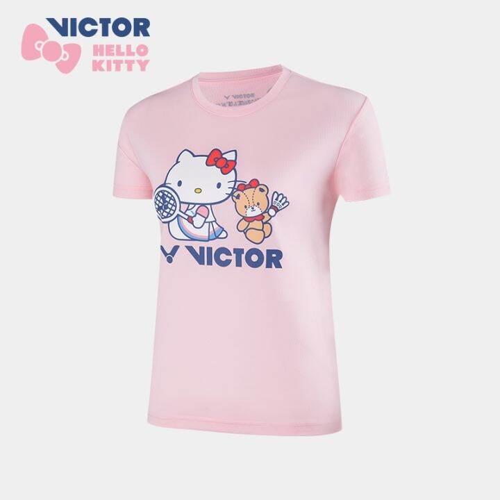 victory-victor-victor-hello-kitty-ชุดกีฬาแบดมินตันเสื้อยืดกระโปรงแขนสั้นทันสมัย203-kt202