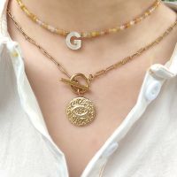 ZOE Necklace สร้อยคอจี้เครื่องประดับโบราณแนวโบฮีเมียนสำหรับผู้หญิงและผู้ชายทำจากสเตนเลสสตีลโซ่เครื่องรางเข้ากับทุกเครื่องประดับแฟชั่น