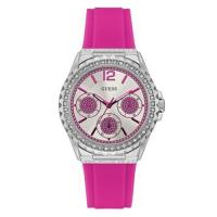 นาฬิกาผู้หญิง Guess Starlight White Dial Pink Silicone Strap Ladies Watch W0846L2