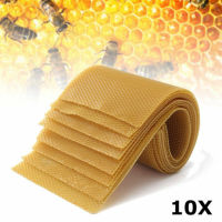 10Pcs Bee Wax Foundation Bee Hive กรอบขี้ผึ้งแผ่นฐาน Bee หวีน้ำผึ้งกรอบขี้ผึ้งแผ่น Beekeeper อุปกรณ์