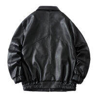 Faux Leather Bomber Jacket Men Solid Oversize Male Motorcycle Coat Biker Waterproof Moto Clothing Spring 2021 CWU-45P