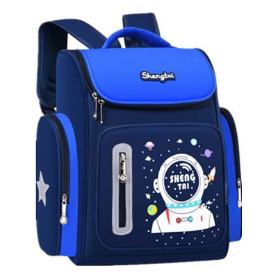 Cartoon Children Backpack Boys Space Schoolbag For Primary School Reflective Waterproof Breathable Bag Aged 6-12 Light Backpack