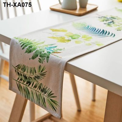 The contemporary and contracted cloth linen green plant fresh rectangular TV towel