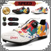 Studyset IN stock ✅COD！ Road Bike Cycling Shoes MTB Spin Bicycle Shoes Mens Womens with Quick lace Self-Locking Compatible SPD Cleats