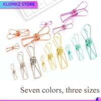 KLOMKZ 3 Pcs/Set ของขวัญ DIY สีทึบ โลหะ เครื่องเขียนโรงเรียน คลิปปลา อุปกรณ์สำนักงาน การออกแบบที่กลวงออก คลิปหนีบกระดาษ