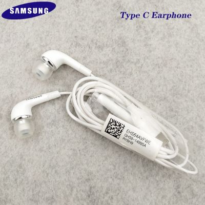 หูฟัง USB Samsung กาแล็คซี่ชนิด C ของแท้ A53 A73ชุดหูฟัง5G In-Ear มีสายควบคุมระดับเสียงสำหรับ S23 S22 FE