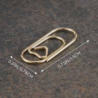 【jw】☬◄  150 Pieces Gold Paper Shaped Paperclips for Office Supplier School