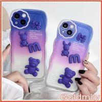 № 3D Purple Bear iPhone Clear Case Round Camera Lens Protection Wave edge Cover for Apple iPhone 13 Xr iPhone 11 Pro XS Max iPhone 12 X i11