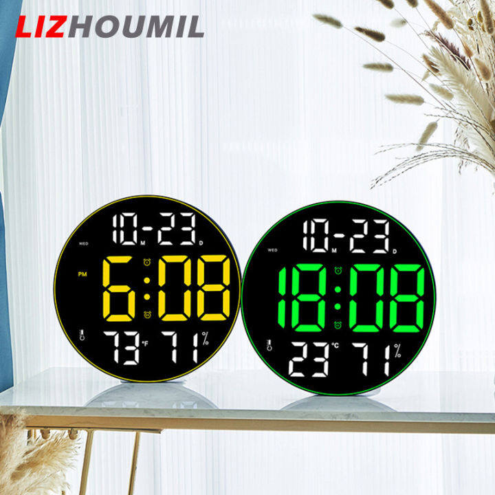 lizhoumil-จอแสดงอุณหภูมิวันที่สัปดาห์นาฬิกาปลุกดิจิตอล-นาฬิกาอิเล็กทรอนิกส์ติดผนังสำหรับบ้านบ้านไร่สำนักงาน